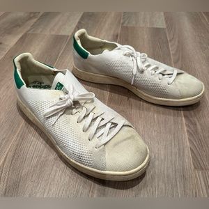 Adidas men's Stan Smith endorsed white and green sneakers, size 11.5